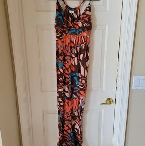 Mutil colored strappy halter dress